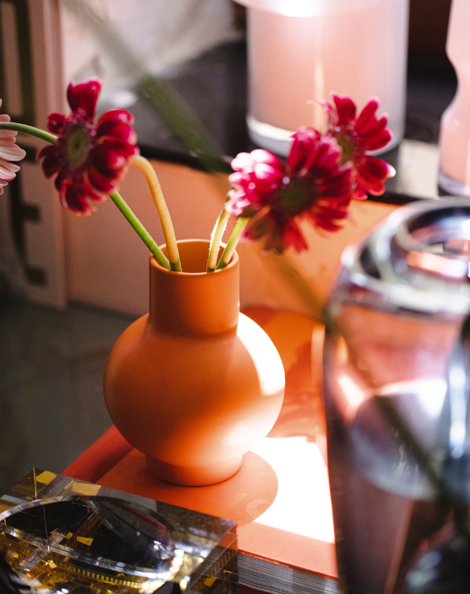 Hand Made Vase with Gerberas