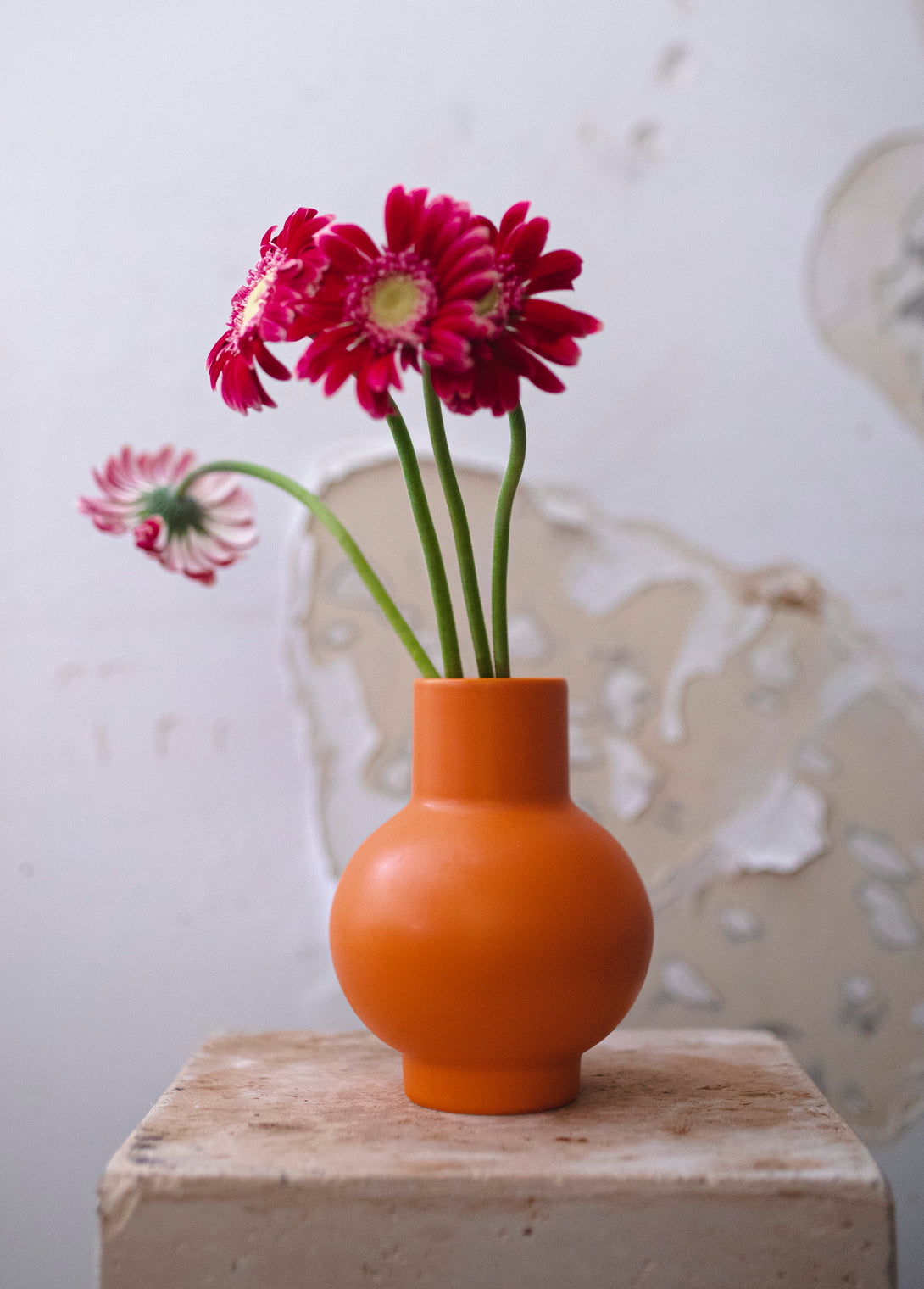 hand made vase with Gerberas