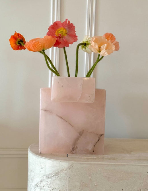 Pink Onyx marble vase